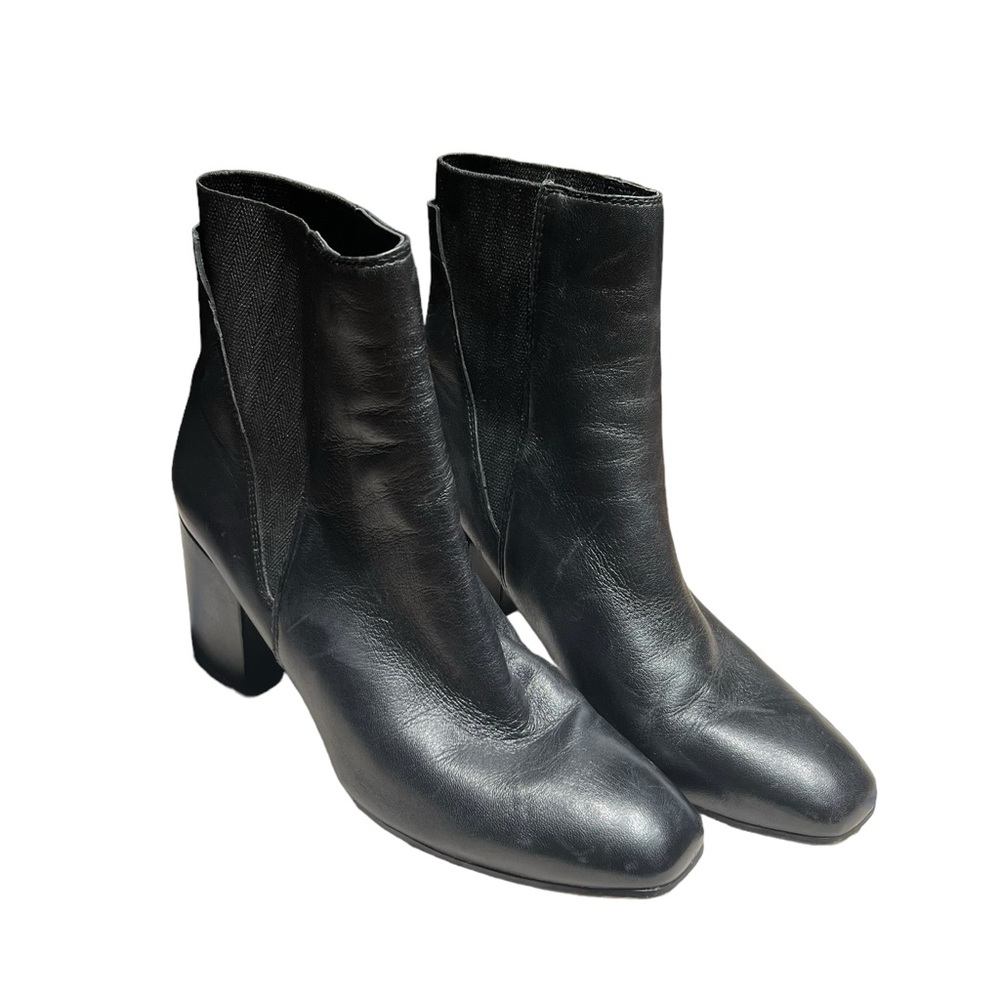 Franco Sarto Black Leather Ankle Boots Size 8